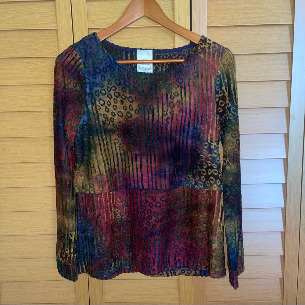 Flew de Lis Bohemian Animal print top S Blouse! - Picture 2 of 3